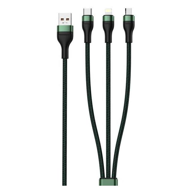 Foneng X78 3in1 Cavo dati intrecciato in metallo, 66W, 1.2m