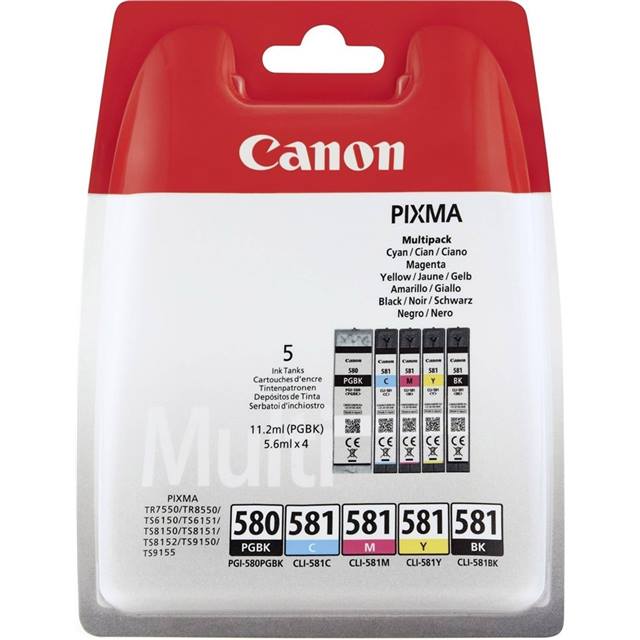 Canon PGI-580BK/CLI-581 - 2x Nero, ciano magenta, giallo