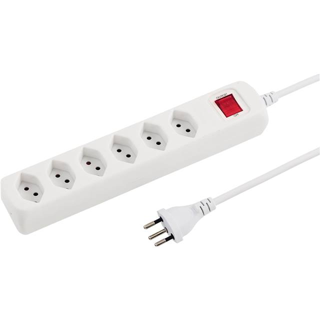 Steffen POWER EASY presa multipla 6xT13, con interruttore, 1.5m