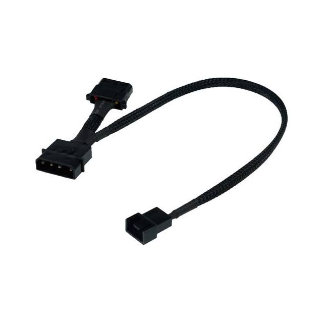 Phobya Adapter 4Pin Molex (12V) - 4Pin PWM - nero - 30cm